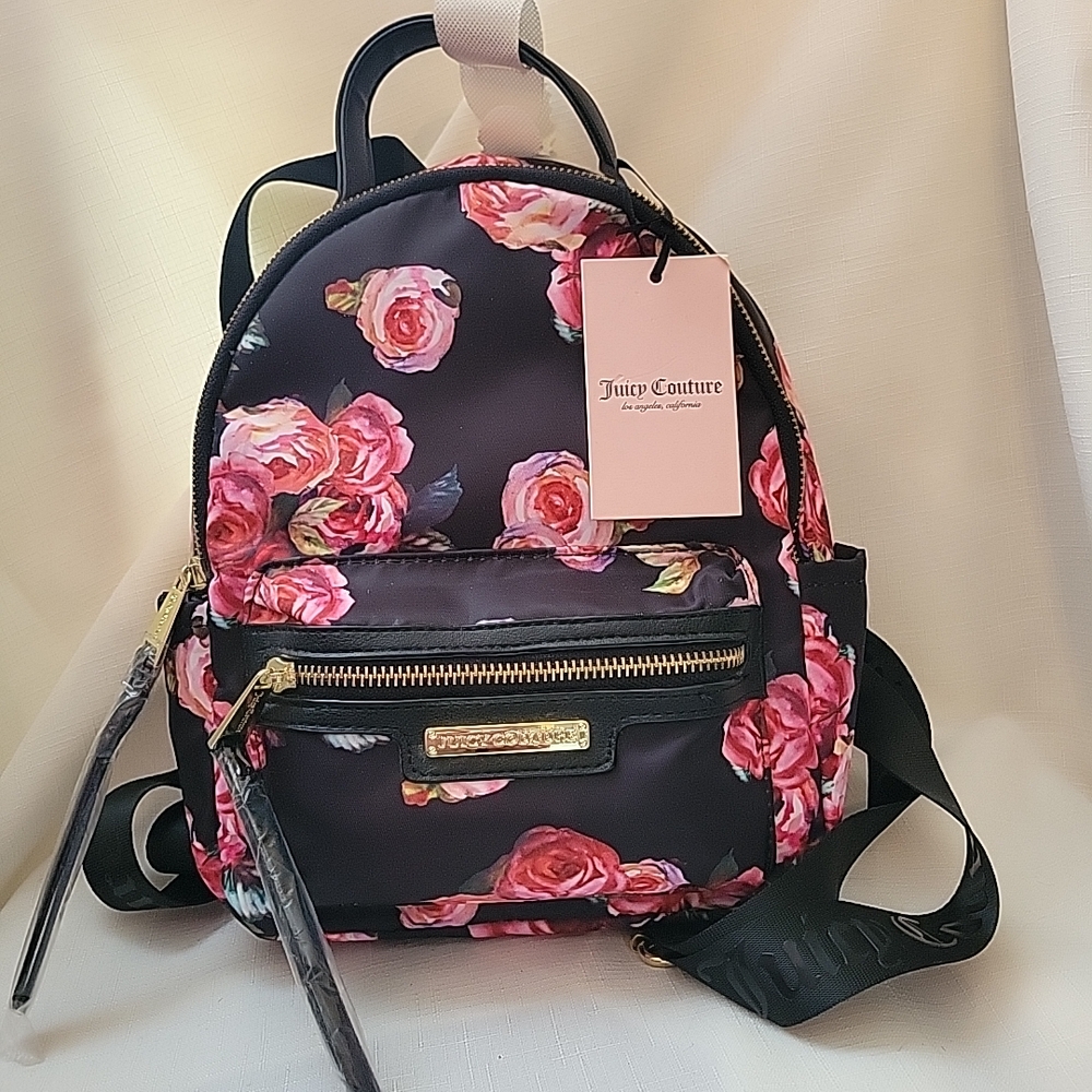 Juicy Couture Black Floral Backpack